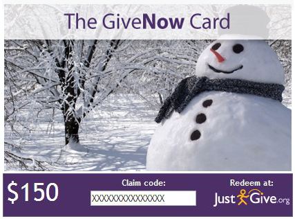 Charity Gift Card for Holiday Gifts